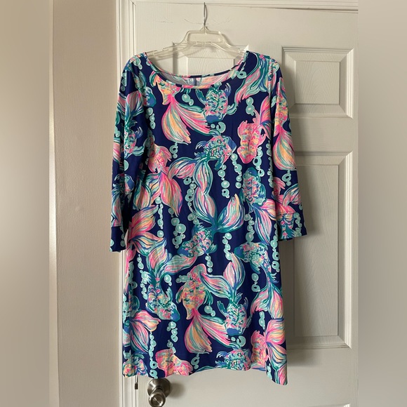 Lilly Pulitzer sz L dress. Fish design. EUC - Picture 1 of 5